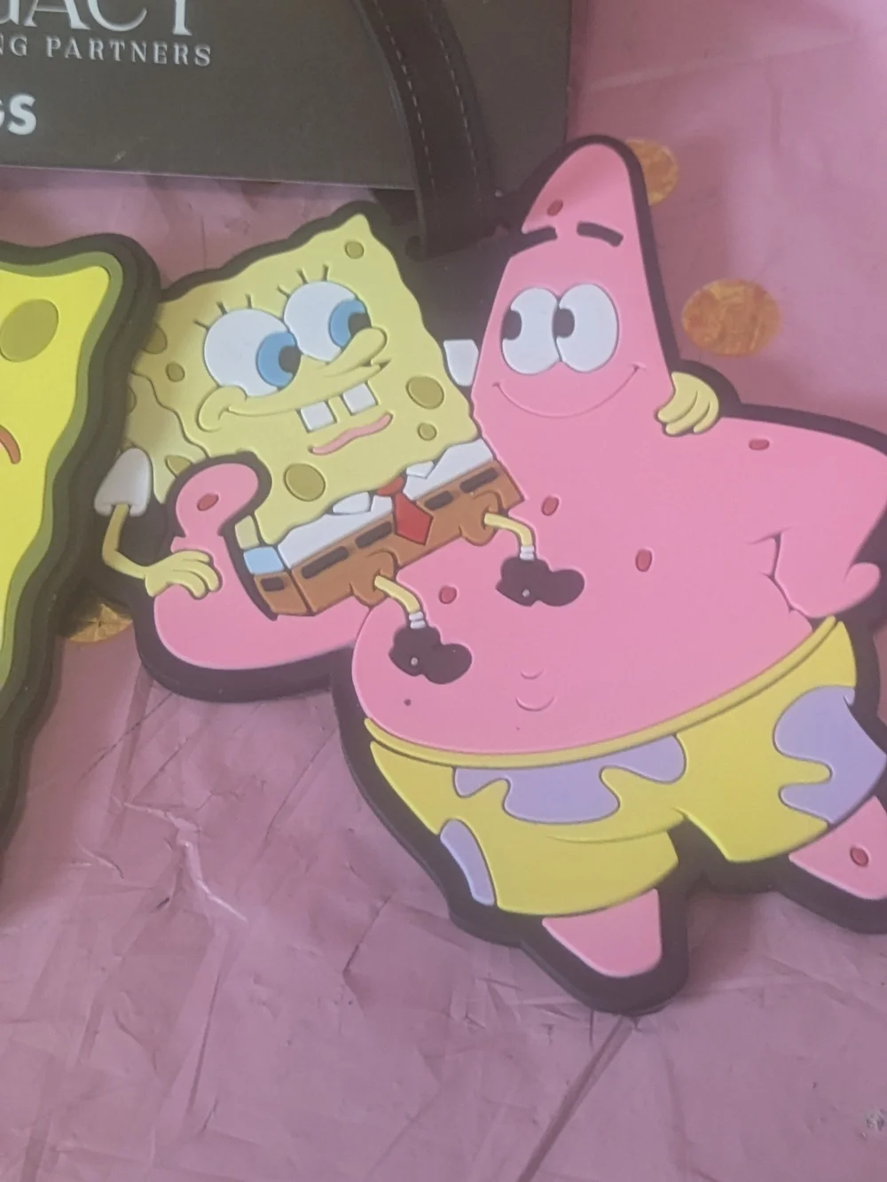 SpongeBob SquarePants Luggage Tags - Yellow & Pink